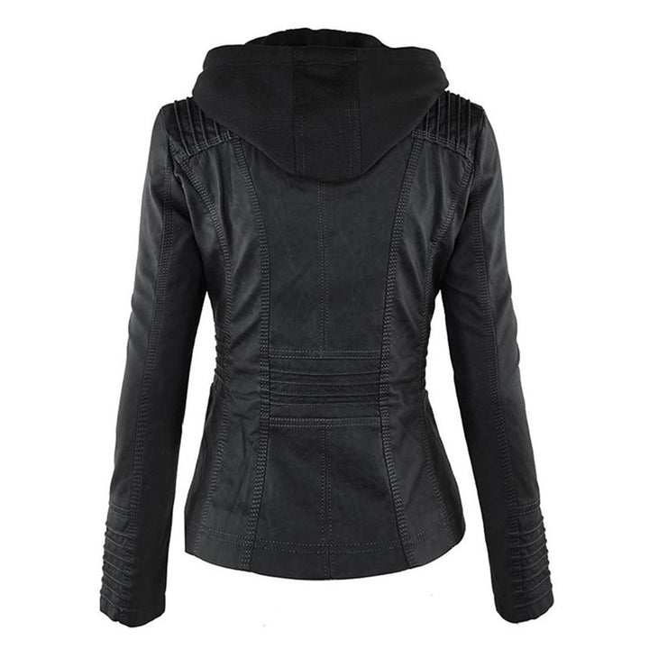 NORELLE – Vegan Leather Jacket With Detachable Hood