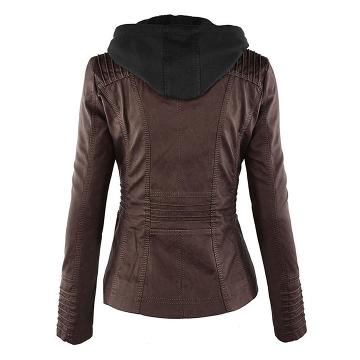 NORELLE – Vegan Leather Jacket With Detachable Hood