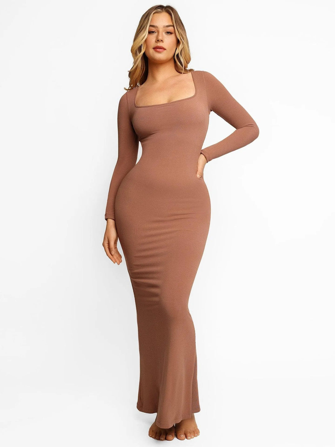 SHAPEY – Built-In Shapewear Long Sleeve Maxi Dress