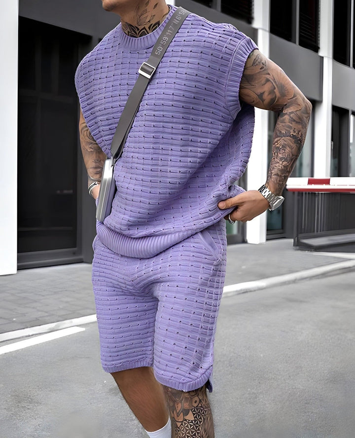 MAURO – Men's Sleeveless Knit Two-Piece Set