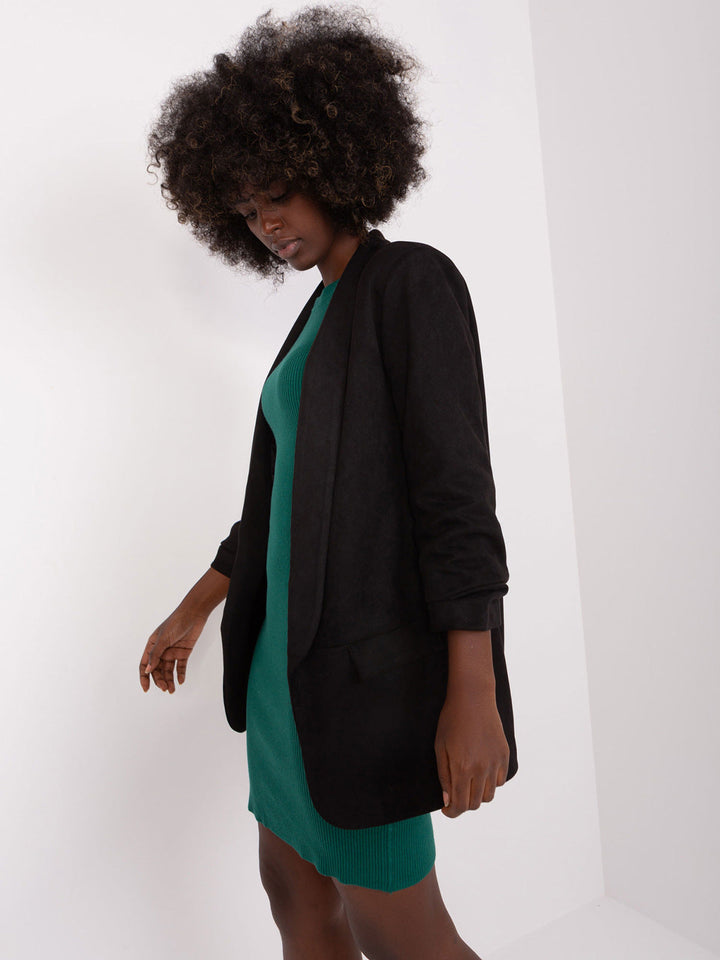 FAWNA – Vegan Suede Blazer with Rolled Sleeves