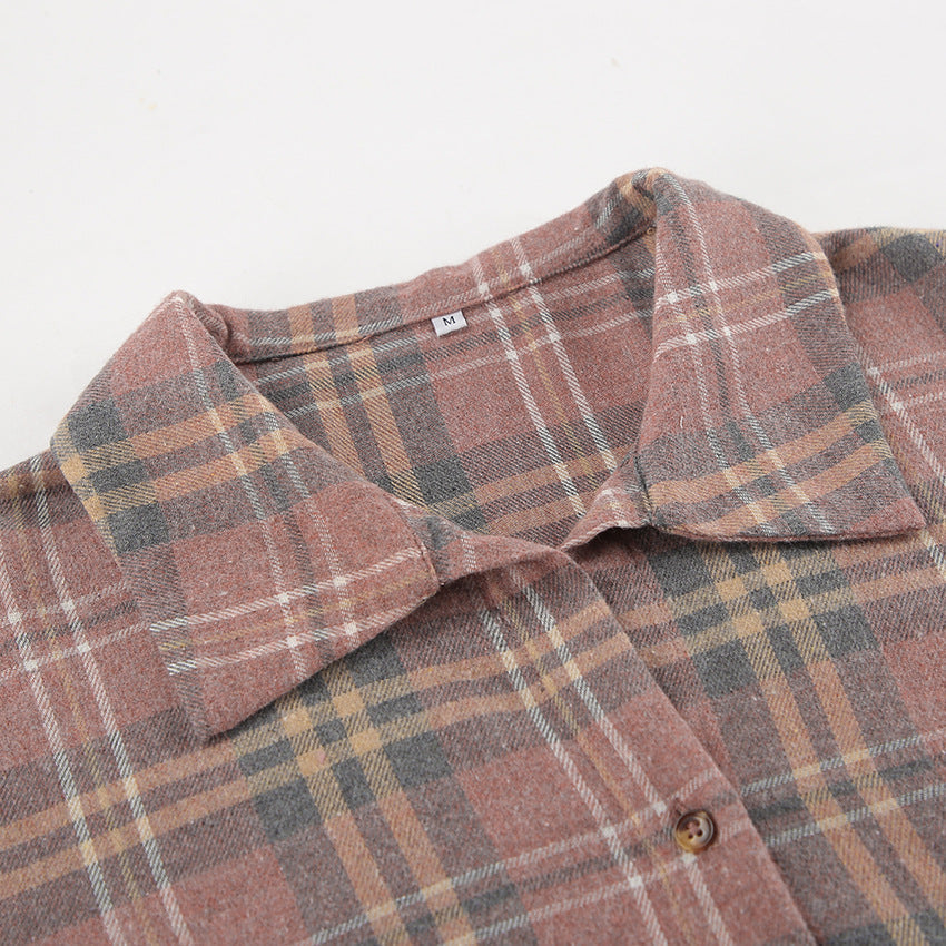 AMI - Women's Oversized Cotton Plaid Shirt