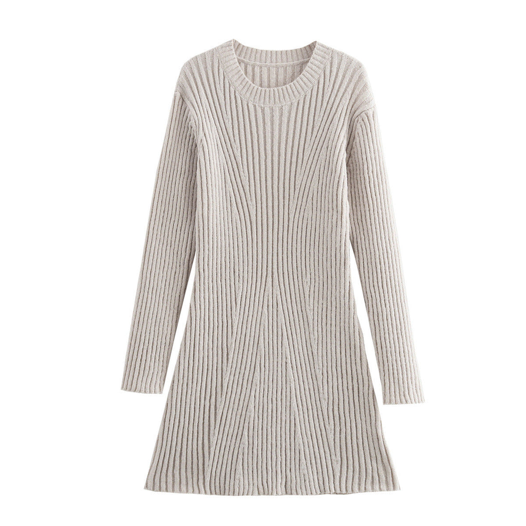 SALLY – Ribbed Knit Long Sleeve Mini Dress