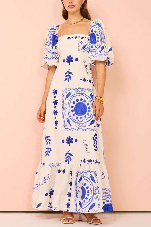 MAREN – Puff Sleeve Maxi Dress