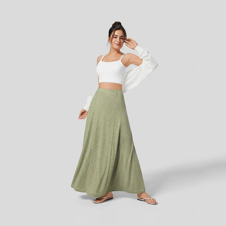 ARDEN - Women's Olive Green Stretch Maxi Skirt