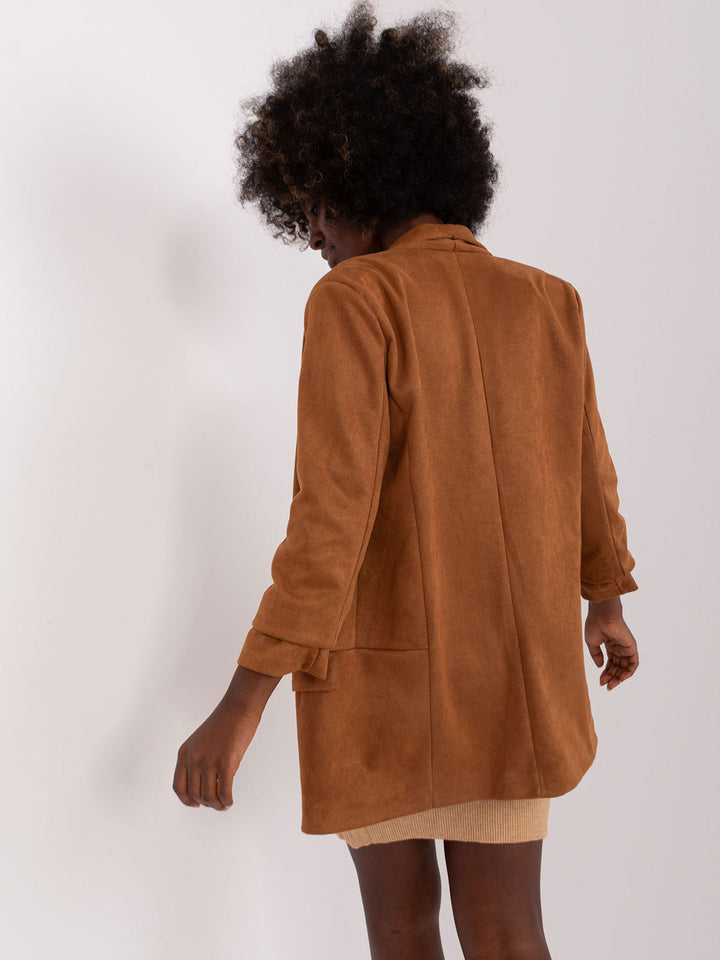 FAWNA – Vegan Suede Blazer with Rolled Sleeves