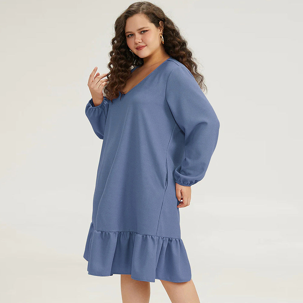 SANAA – V-Neck Ruffle Midi Dress