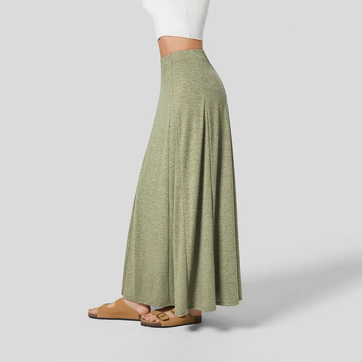 ARDEN - Women's Olive Green Stretch Maxi Skirt