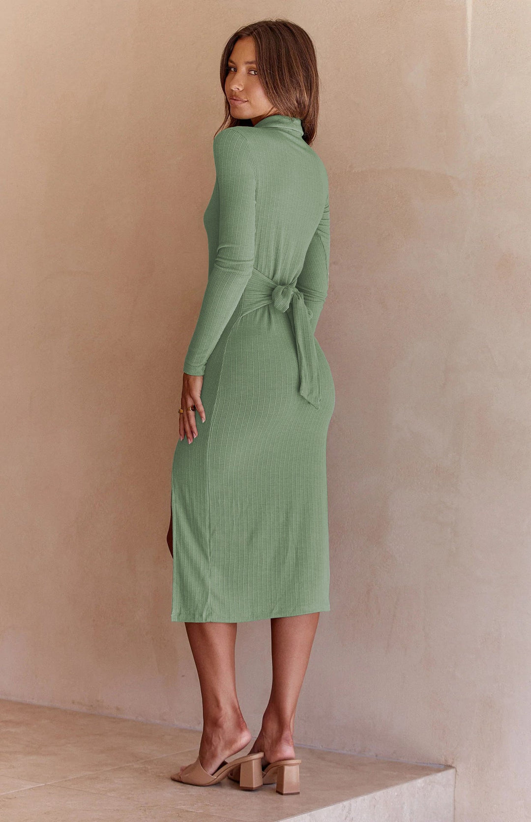 PARD – Ribbed Long-Sleeved Slim-Fit Dress