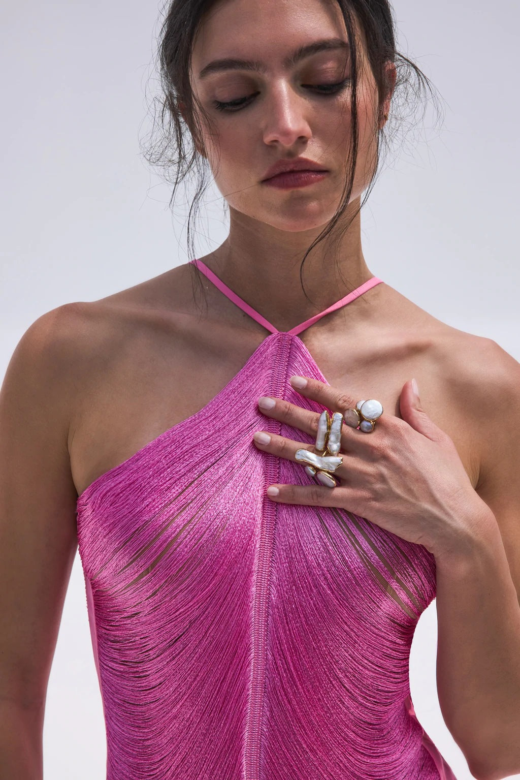 ALINA – Elegant Halterneck Maxi Dress