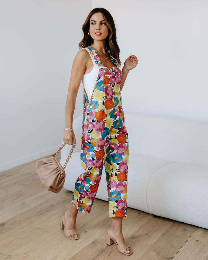 MOOV - Sleeveless Floral Jumpsuit with Cinched Waist