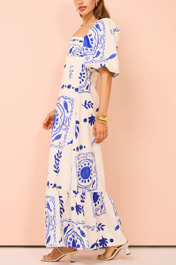 MAREN – Puff Sleeve Maxi Dress