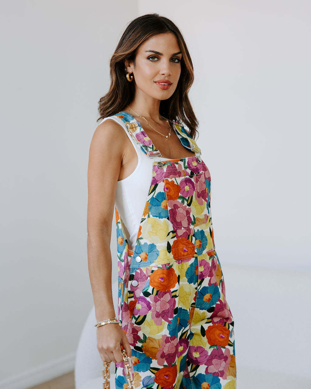 MOOV - Sleeveless Floral Jumpsuit with Cinched Waist