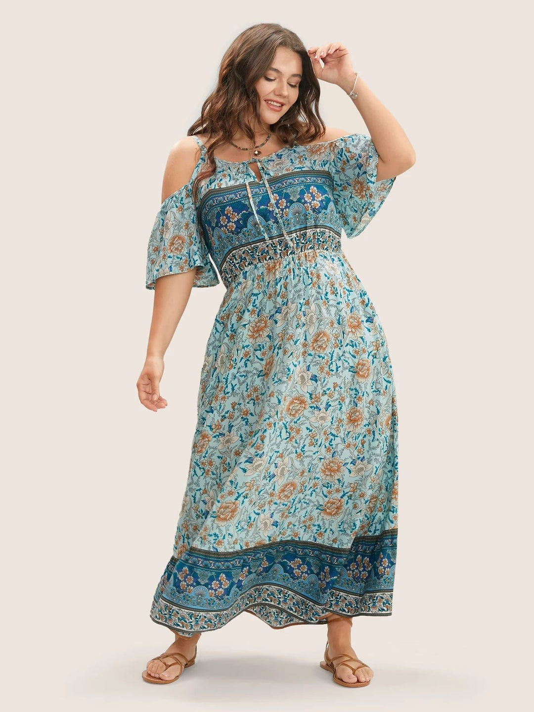 MIRELLA – Boho Floral Print Maxi Dress