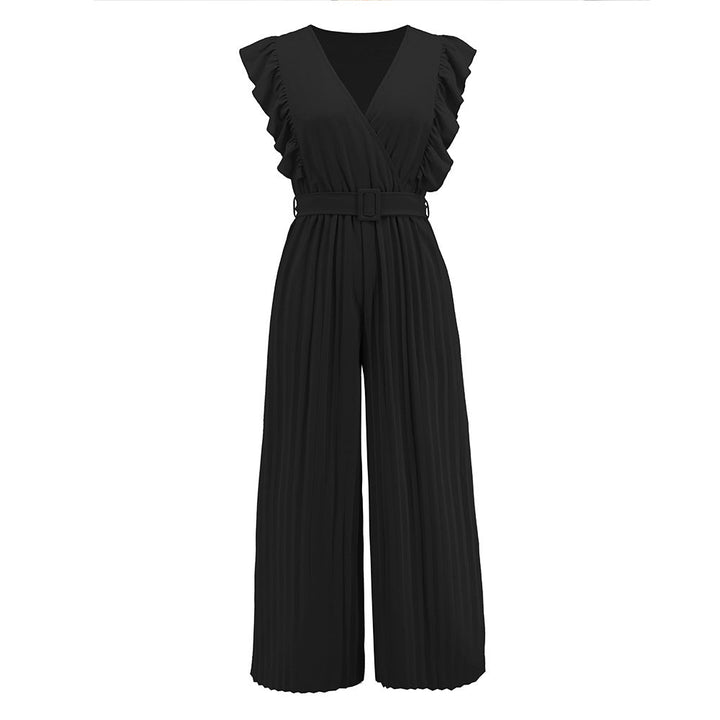 JEAN - Women's High-Waist Wide-Leg Sleeveless Jumpsuit