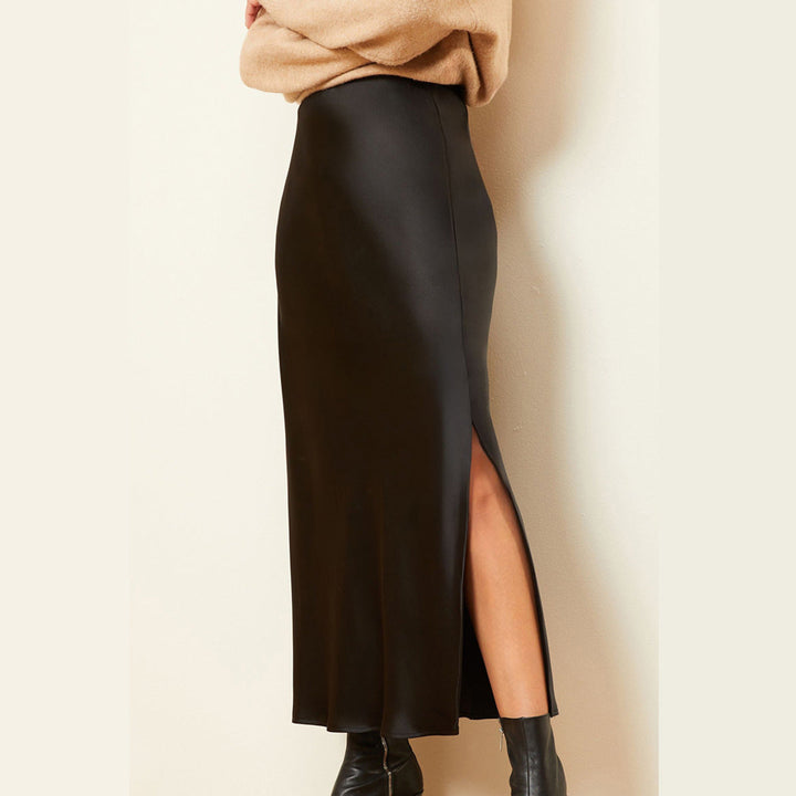 DEA - Women's Black Side-Slit Maxi Skirt