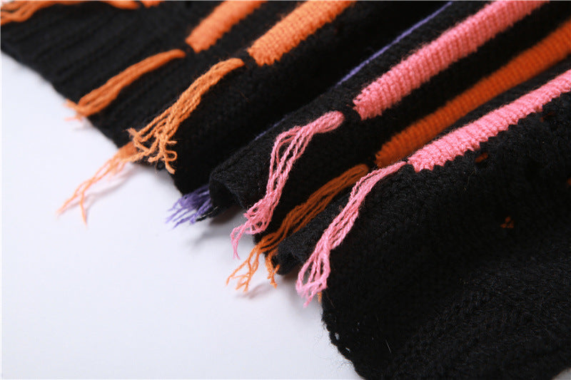 YULE - Knitted mini dress with fringes