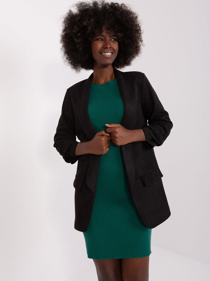 FAWNA – Vegan Suede Blazer with Rolled Sleeves