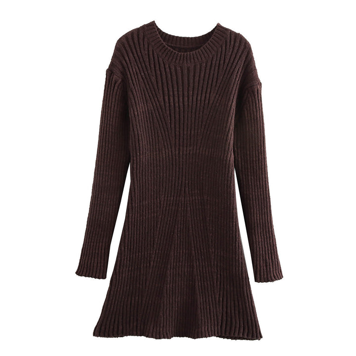 SALLY – Ribbed Knit Long Sleeve Mini Dress