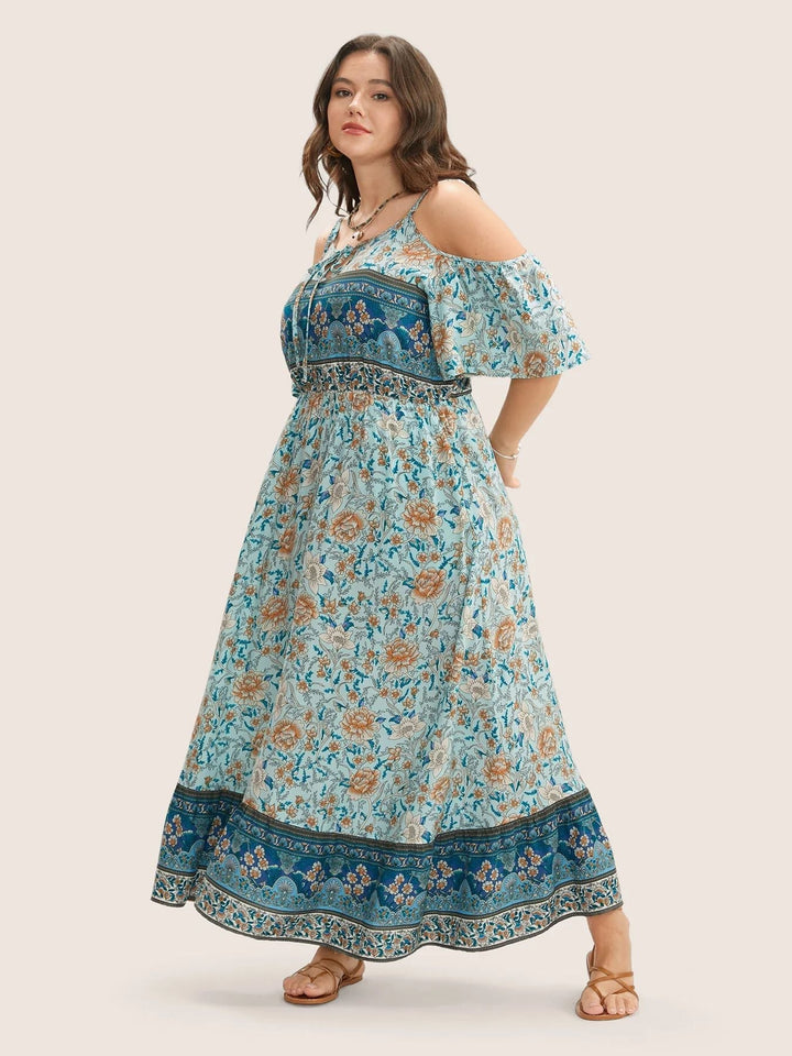 MIRELLA – Boho Floral Print Maxi Dress