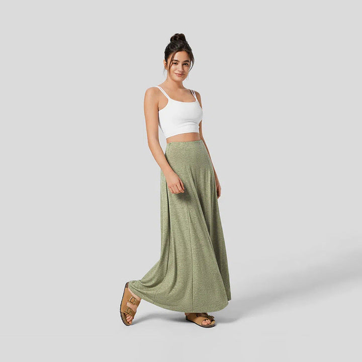 ARDEN - Women's Olive Green Stretch Maxi Skirt