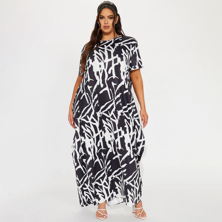 NOEMI – Abstract Print Plus Size Maxi Dress