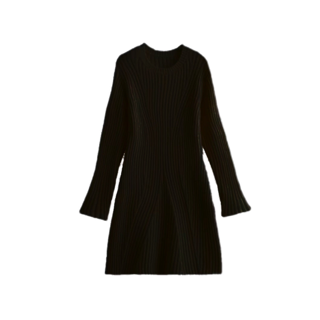 SALLY – Ribbed Knit Long Sleeve Mini Dress