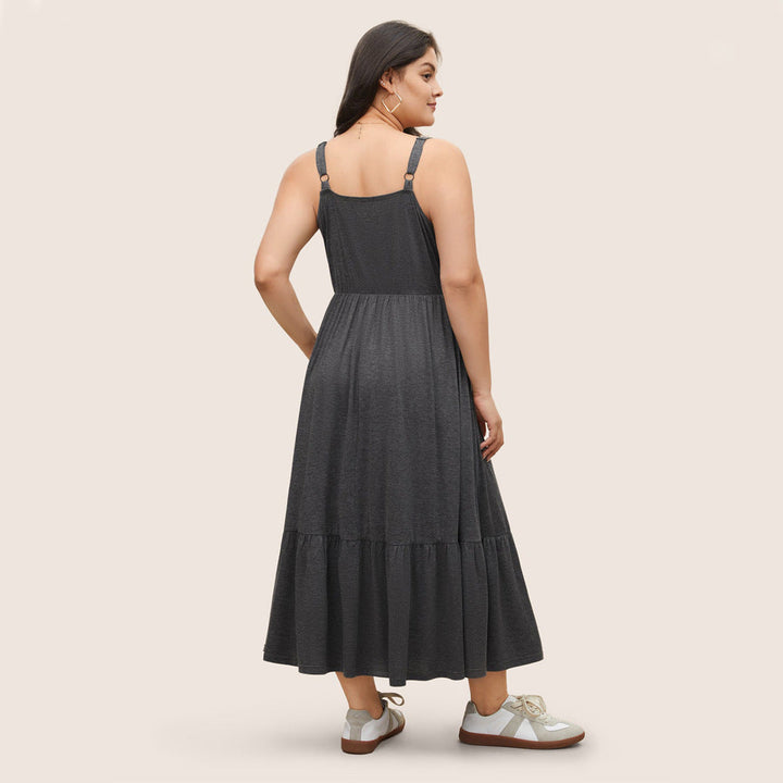ELVIRE – Plus Size Midi Sundress with Pockets