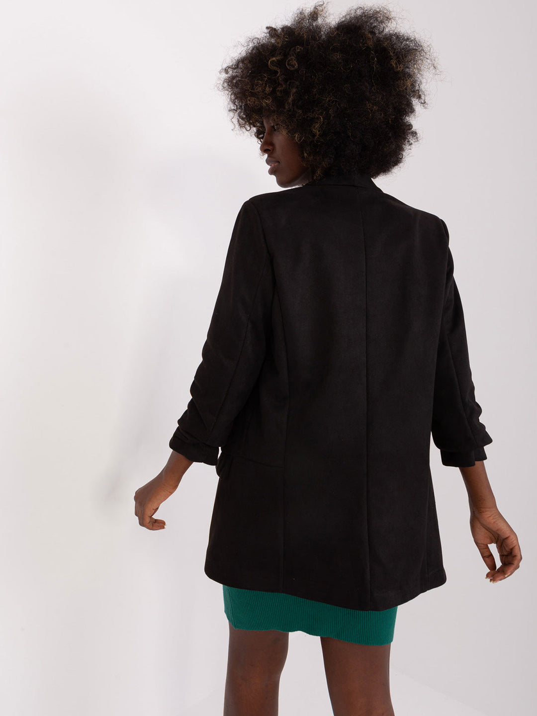 FAWNA – Vegan Suede Blazer with Rolled Sleeves