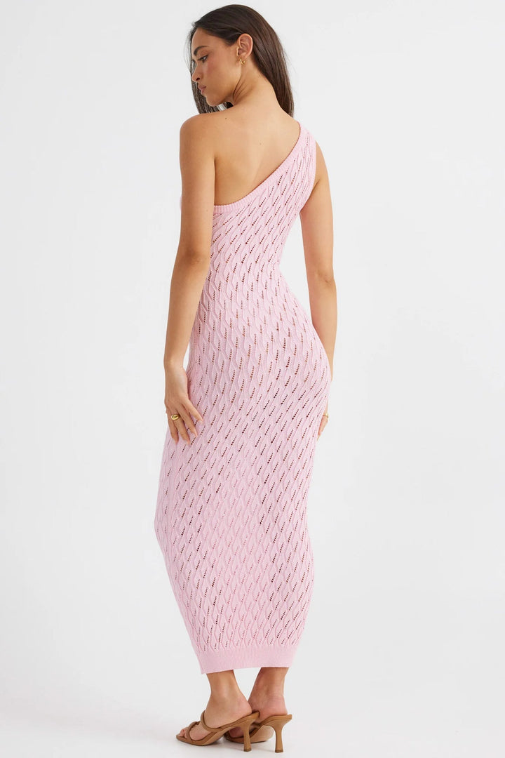 SIHAM – One-Shoulder Knit Midi Dress