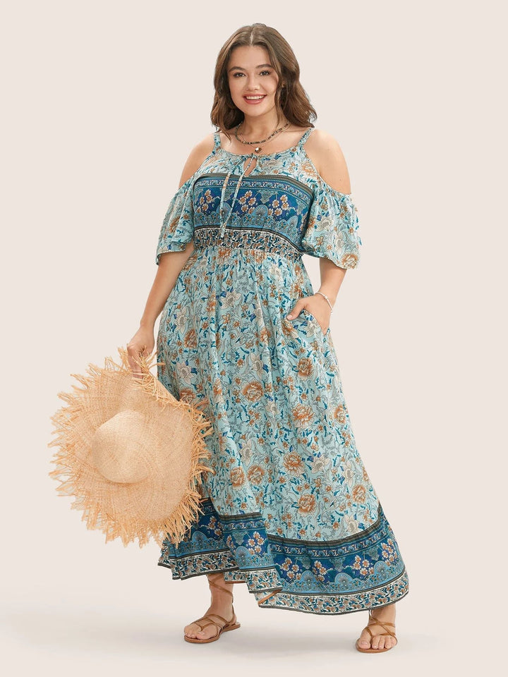 MIRELLA – Boho Floral Print Maxi Dress
