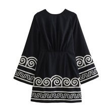 NAIA – Black Boho Embroidered Mini Dress