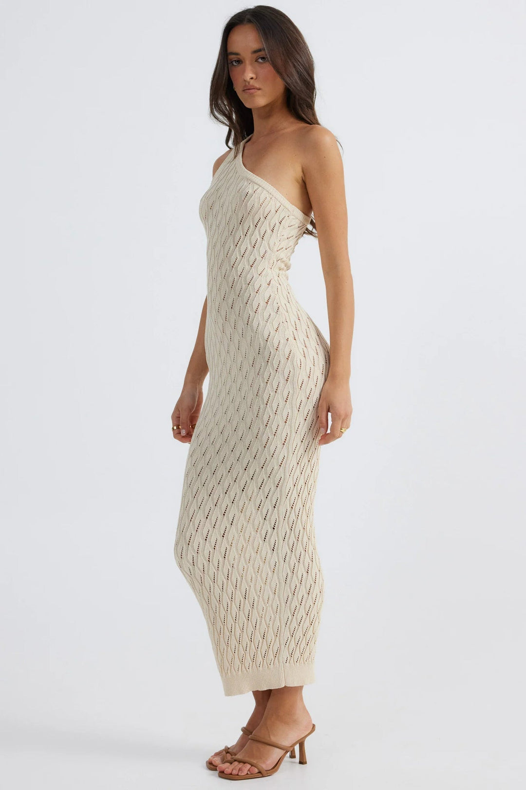 SIHAM – One-Shoulder Knit Midi Dress
