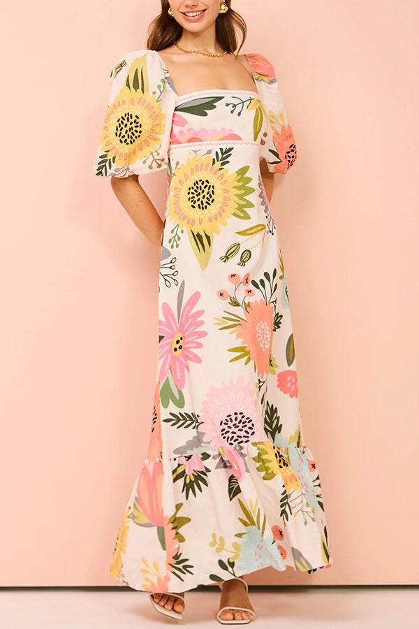 MAREN – Puff Sleeve Maxi Dress