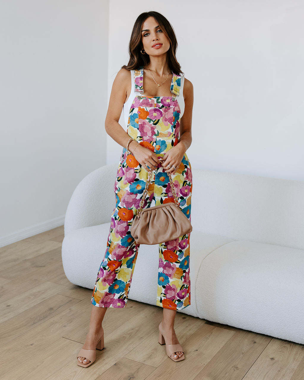 MOOV - Sleeveless Floral Jumpsuit with Cinched Waist