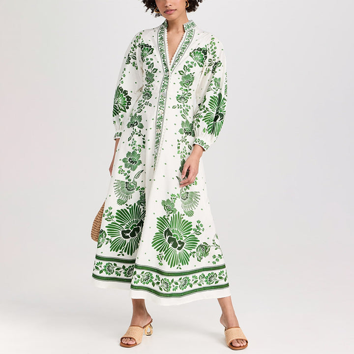 ELARA – Boho Maxi Dress with Floral Embroidery