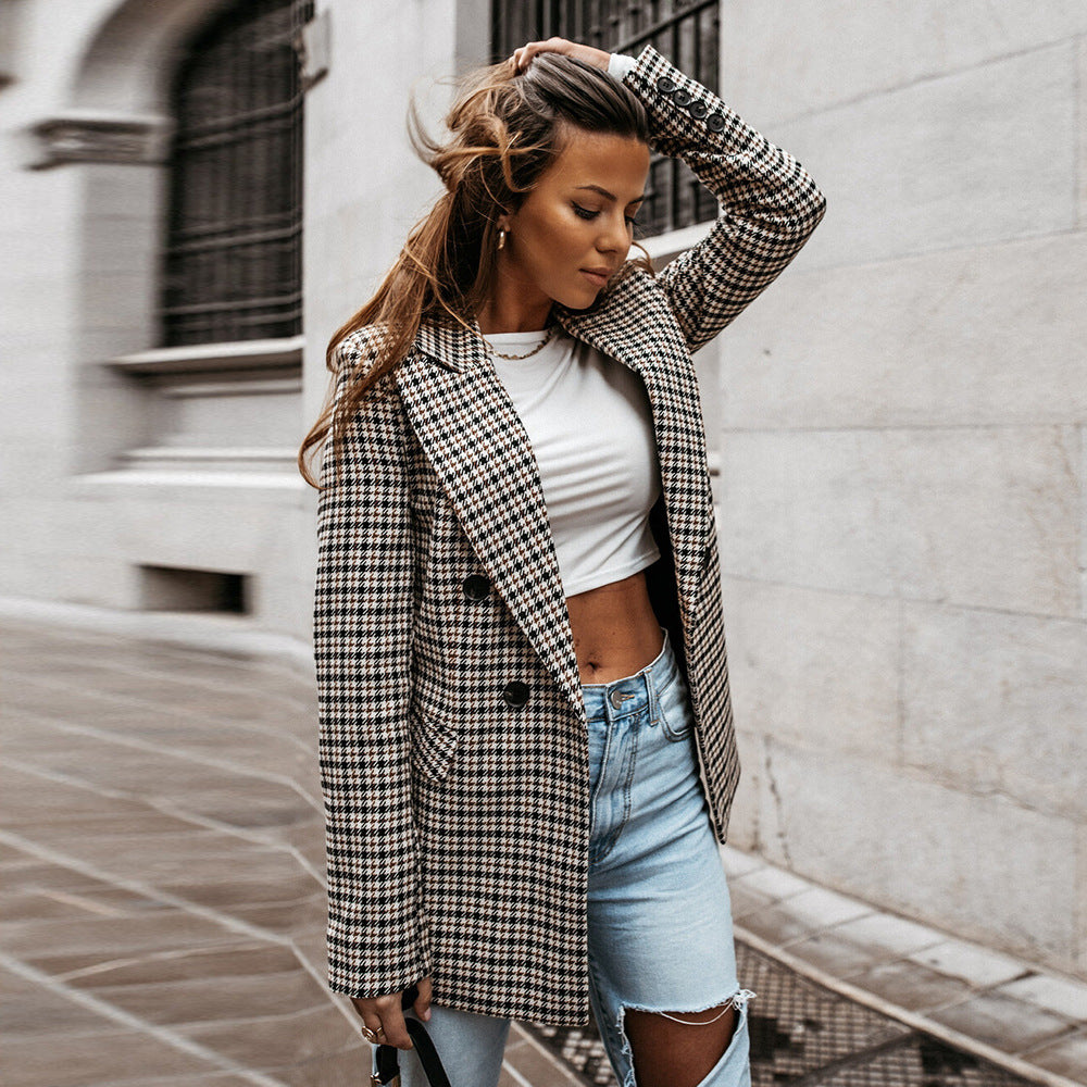 ZARA – Women’s Checkered Blazer