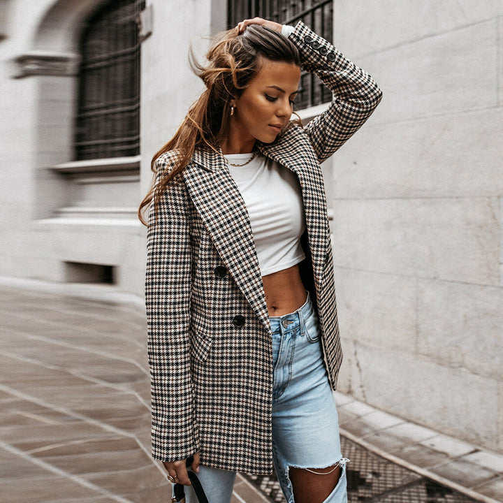ZARA – Women’s Checkered Blazer