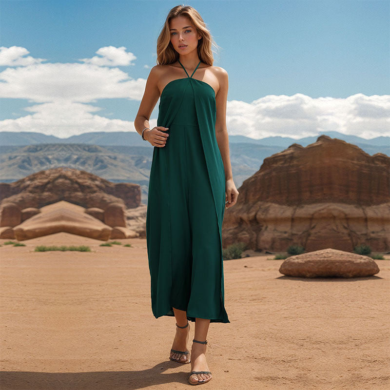 ELLIRA – Halter Neck Maxi Dress
