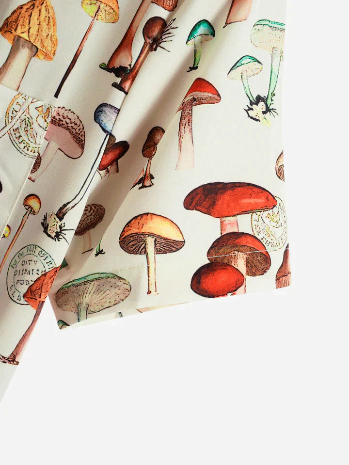 AXEL – Men's Mushroom Print Short Sleeve Shirt