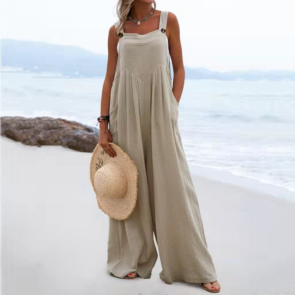 MARR-  Women's Loose-Fit Linen Jumpsuit
