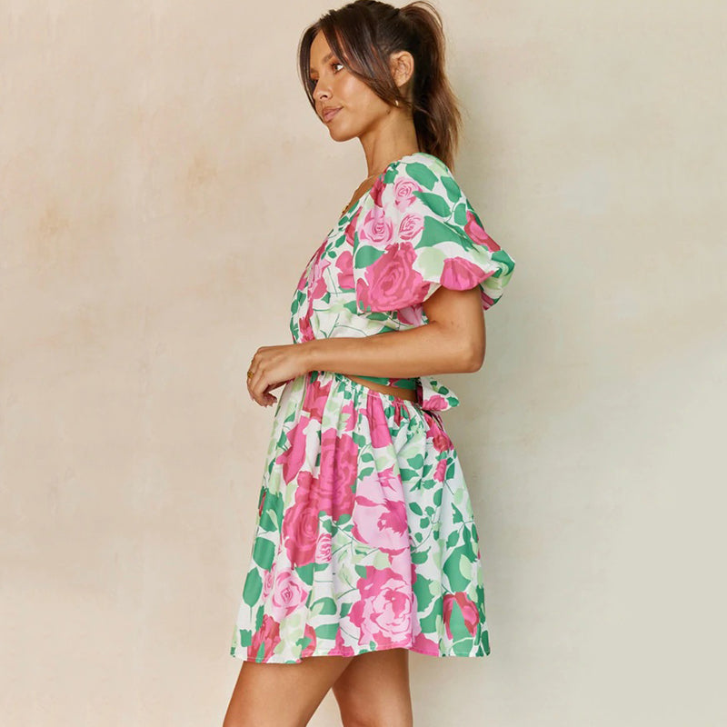DEY - Floral V-Neck Wrap Dress