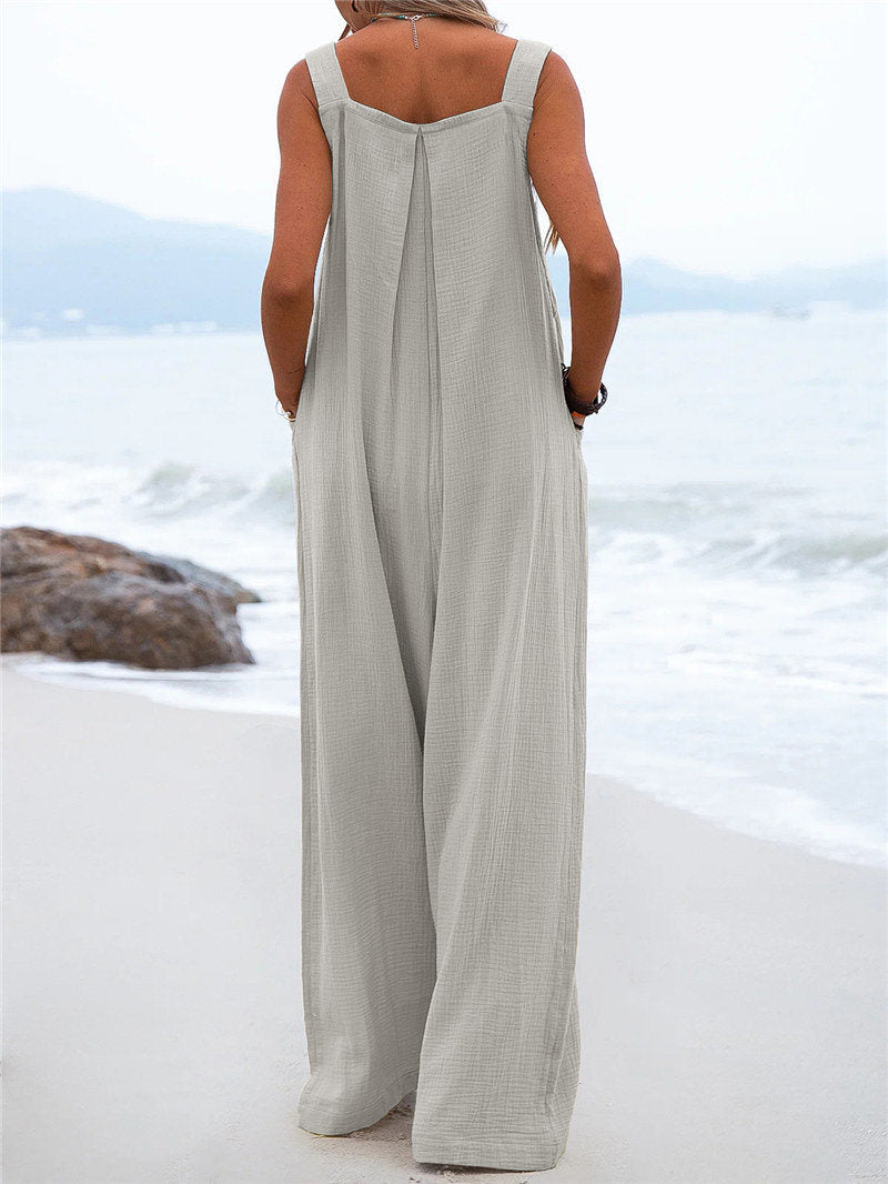 MARR-  Women's Loose-Fit Linen Jumpsuit