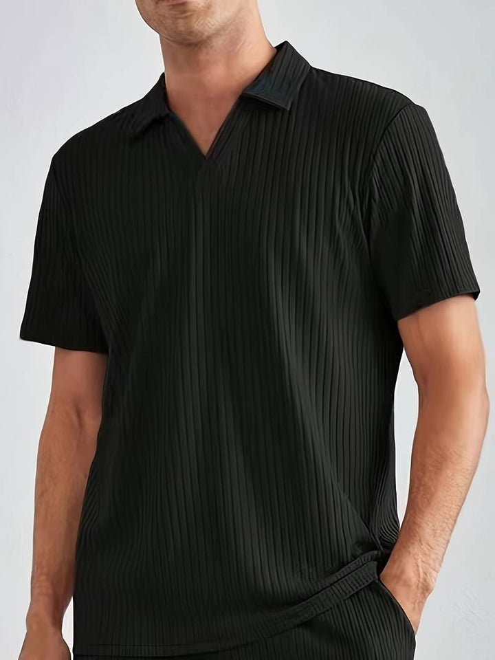 RIBBERY - Men's Ribbed Polo Shirt