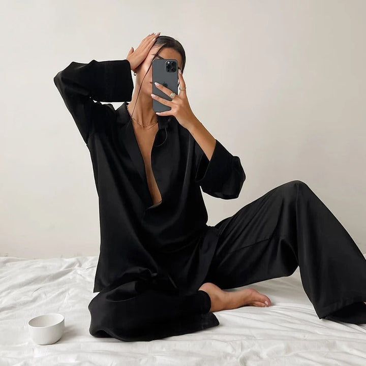 LEFT – Oversized Silk Pajama Set