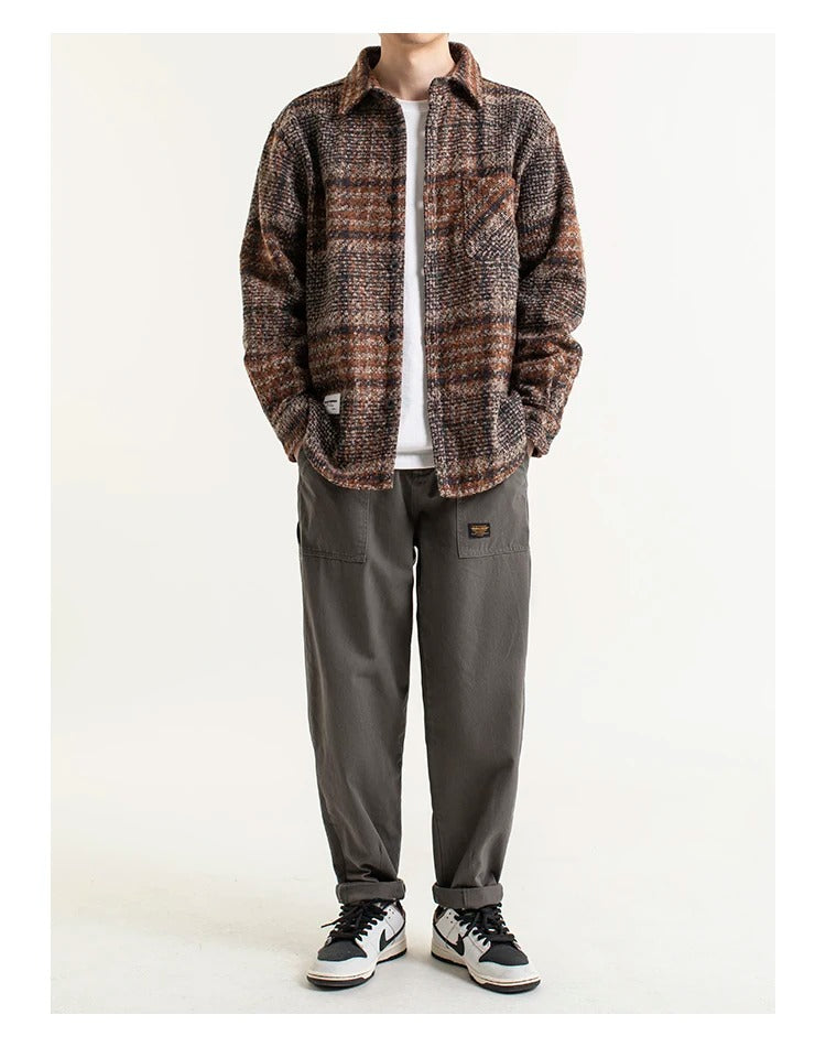 THATCHER – Men's Wool Shirt Jacket with Suede Finish