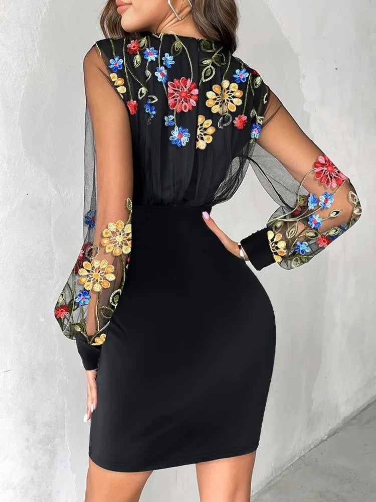 SHAY – Sheer Sleeve Bodycon Dress