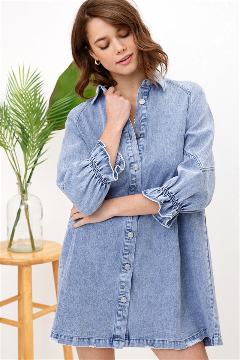 ISADOR – Button-Up Denim Dress