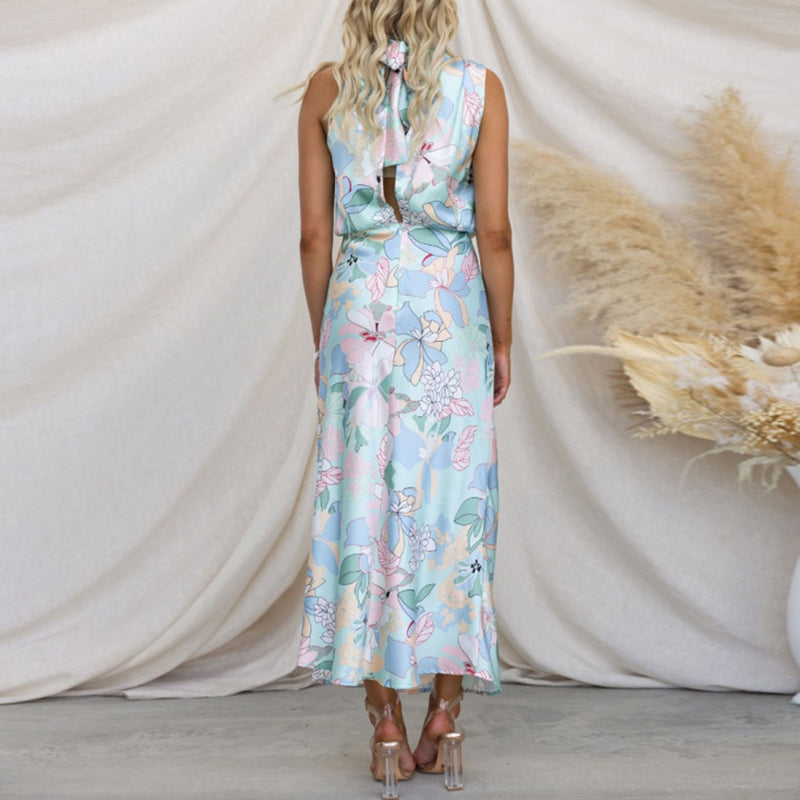 MARCIELLE – Floral Print Satin Dress