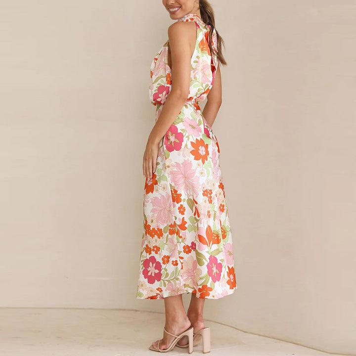 MARCIELLE – Floral Print Satin Dress